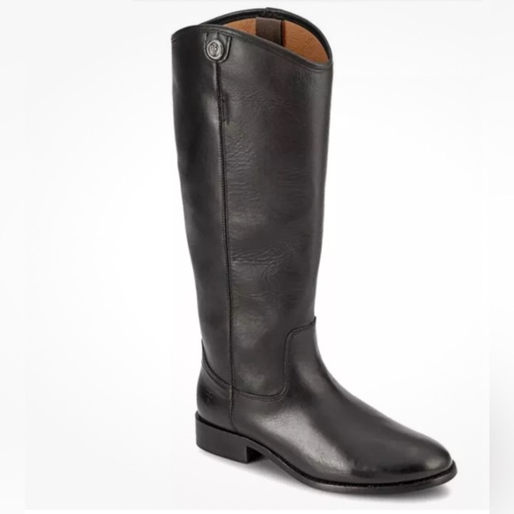 FRYE Melissa Button Leather Boot Wide Calf Smooth Vintage Leather